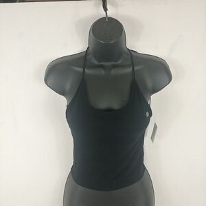 American Eagle Black Strappy Crop Women S CrissCross Back Cotton Blend NWT